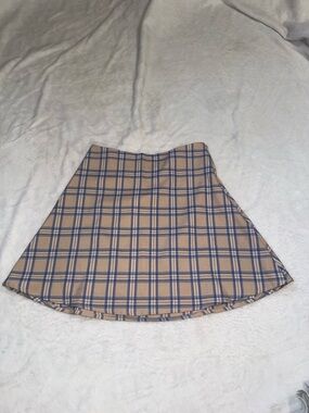 Princess Polly Lona Mini Skirt in a dreamy tan + blue combo